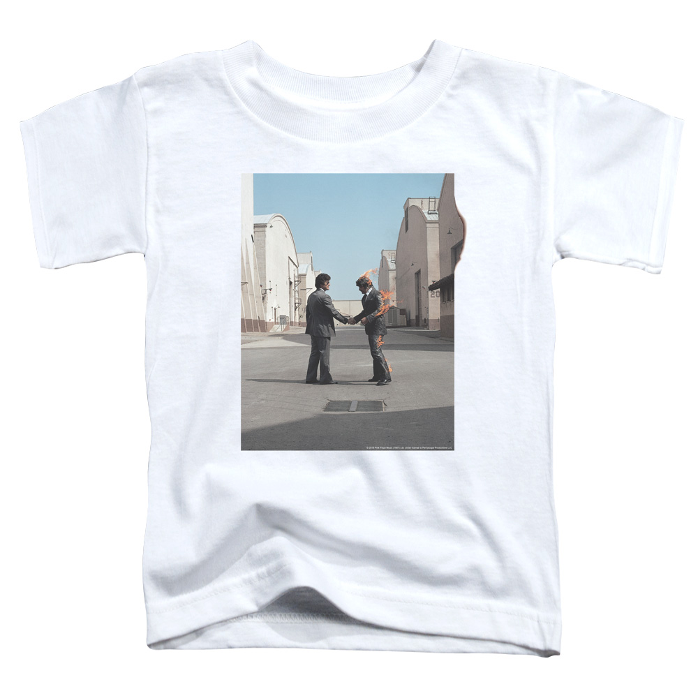 PERRY117-TT-2 Pink Floyd Wish You Were Here Toddler Short Sleeve T-Shirt, White - Medium 3T