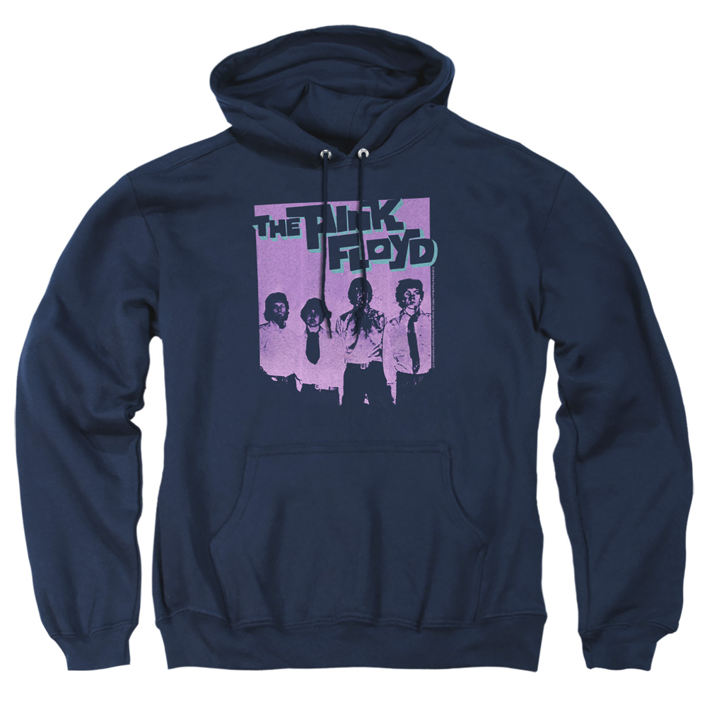 PERRY268-AFTH-2 Pink Floyd Paint Box Adult Pullover Hoodie, Navy - Medium