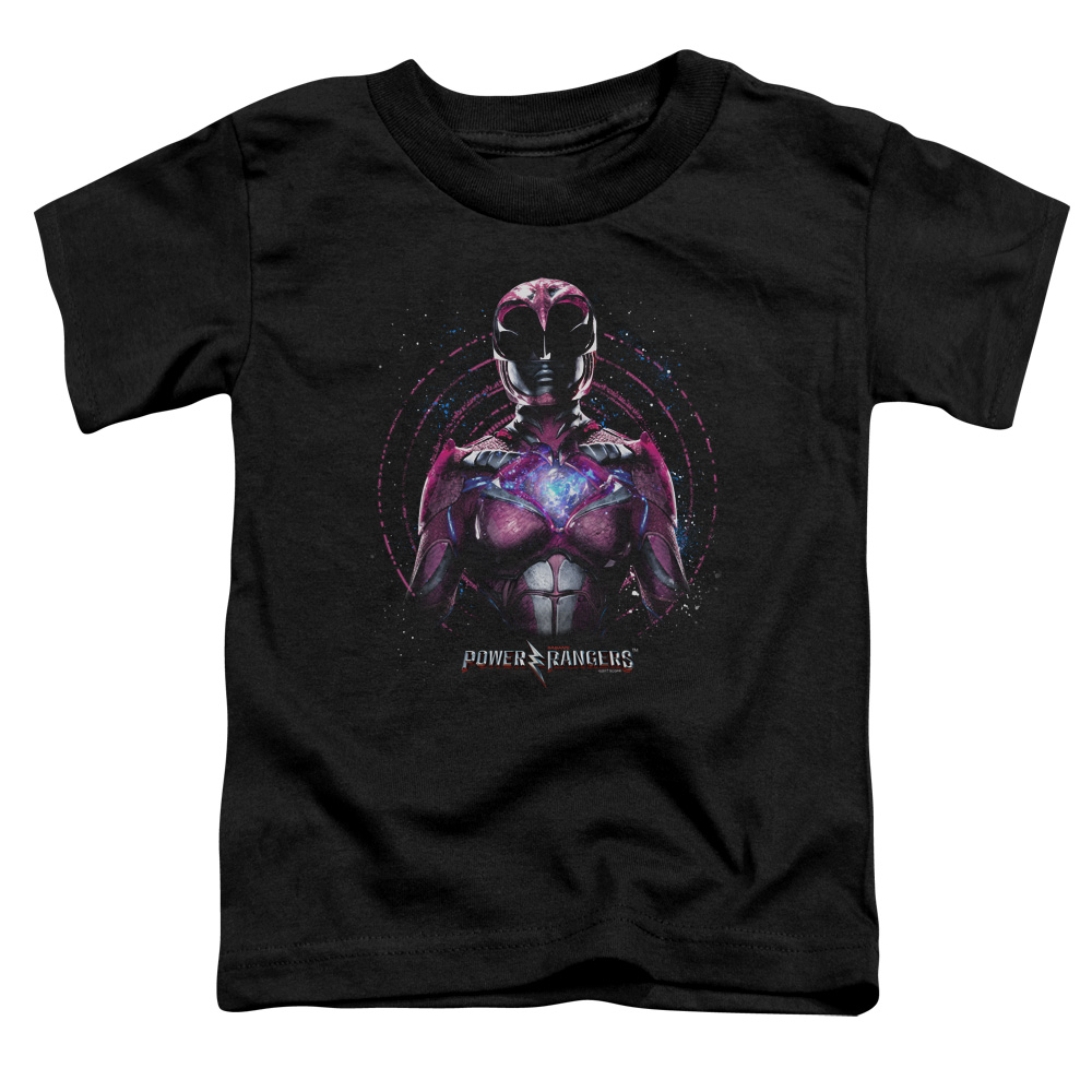 PWR3011-TT-2 Power Rangers Pink Ranger Toddler Short Sleeve T-Shirt, Black - Medium 3T