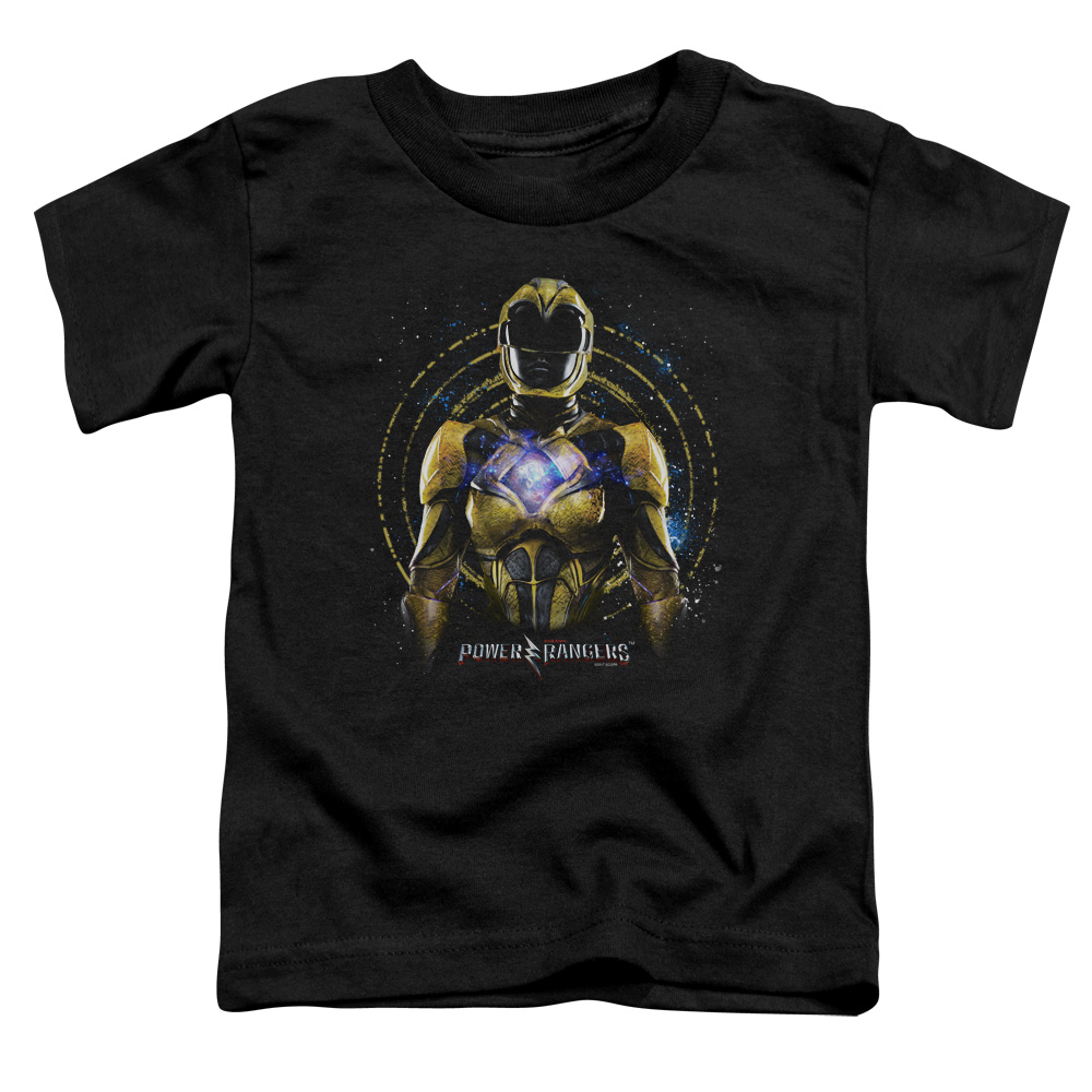 PWR3013-TT-1 Power Rangers Yellow Ranger Toddler Short Sleeve T-Shirt, Black - Small 2T