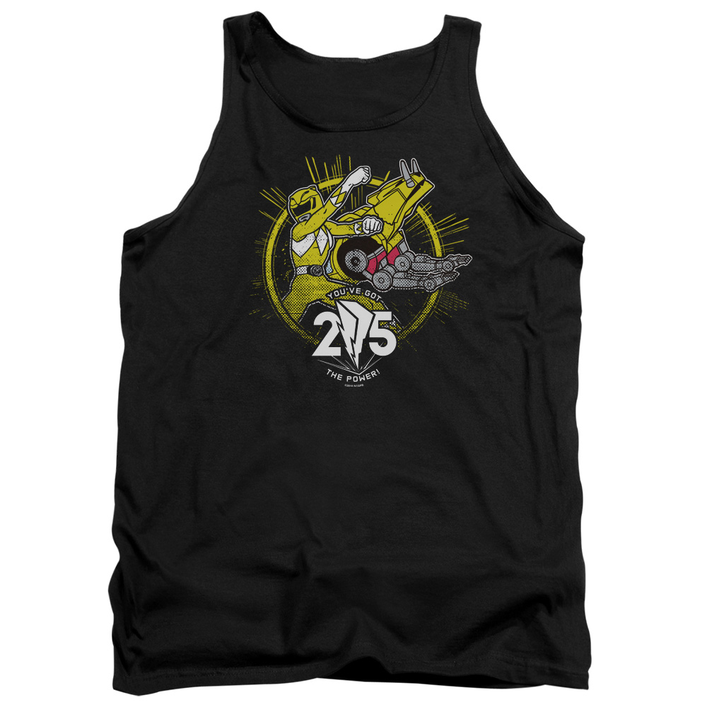 PWR4017-TK-5 Power Rangers Yellow 25 Adult Tank Top, Black - 2X