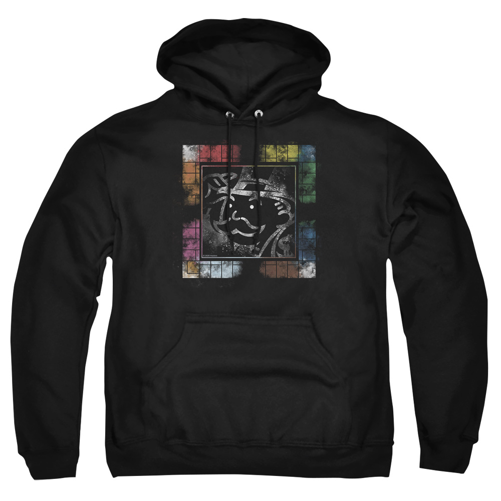HBRO409-AFTH-4 Monopoly Dusty Game Board No Logo Adult Pullover Hoodie, Black - Extra Large