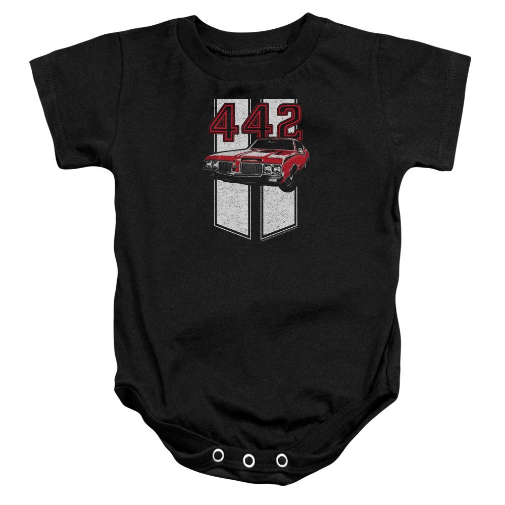OLS109-SS-2 Oldsmobile 442 Infant Snapsuit, Black - Medium - 12 Month
