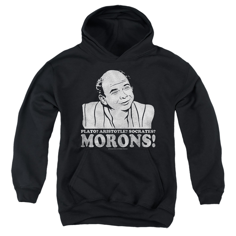 PB121E-YFTH-2 Princess Bride Morons Youth Hooded Sweatshirt, Black - Medium