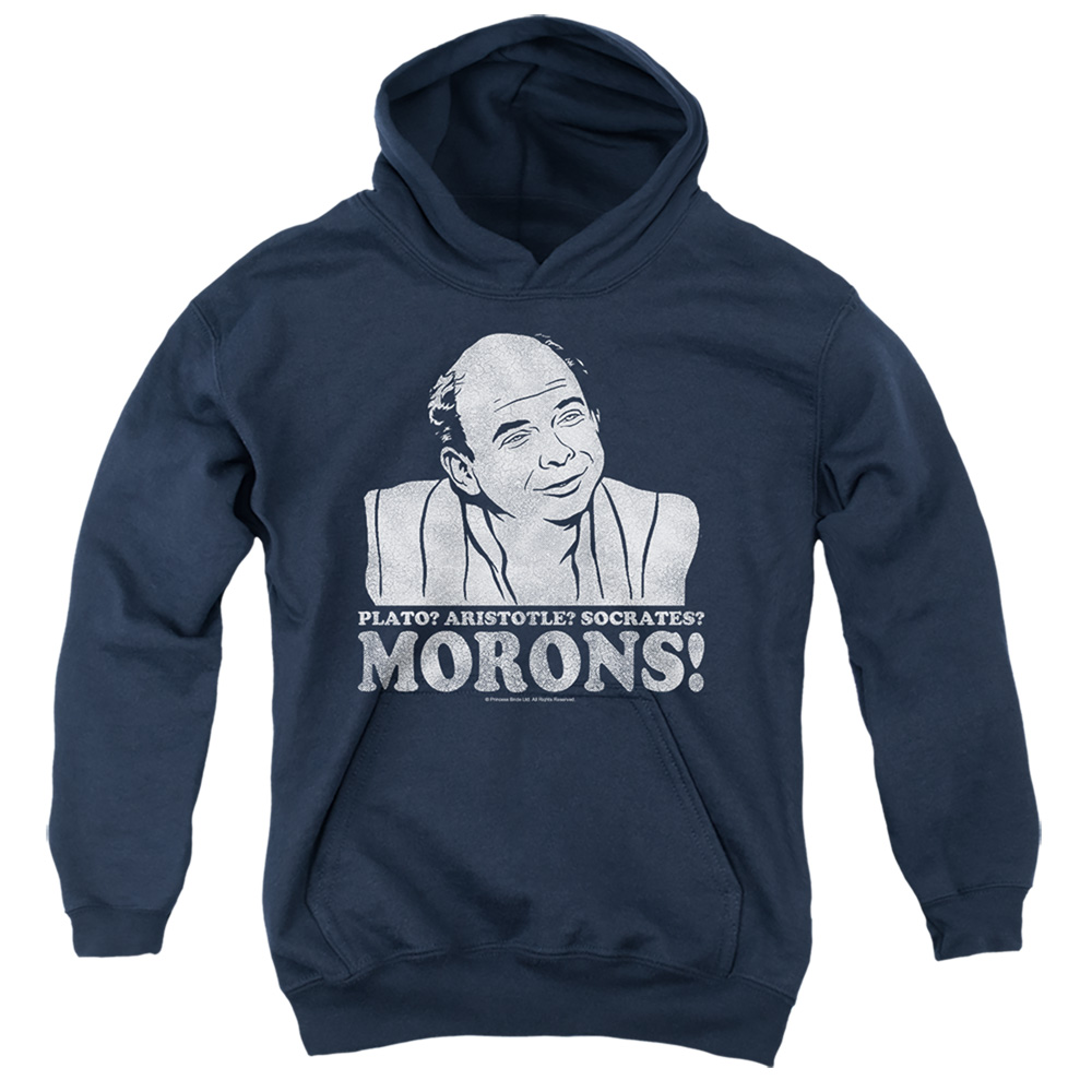 PB121K-YFTH-2 Princess Bride Morons Youth Hooded Sweatshirt, Navy - Medium