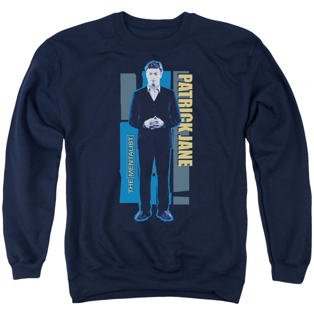 WBT261-AS-2 Mentalist Patrick Jane Adult Crewneck Sweatshirt, Navy - Medium