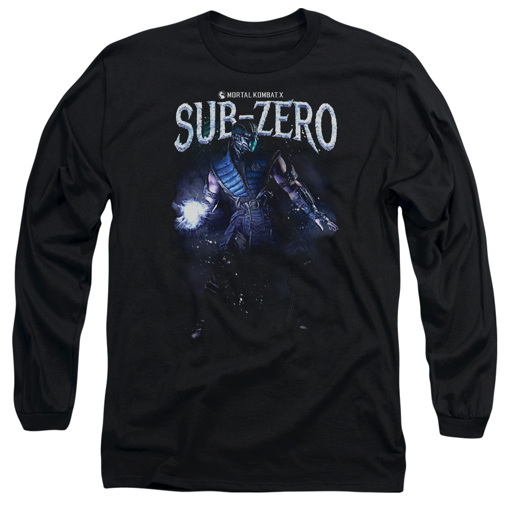 WBM523-AL-5 Mortal Kombat Sub-Zero Adult Long Sleeve T-Shirt, Black - 2X -  Trevco Sportswear