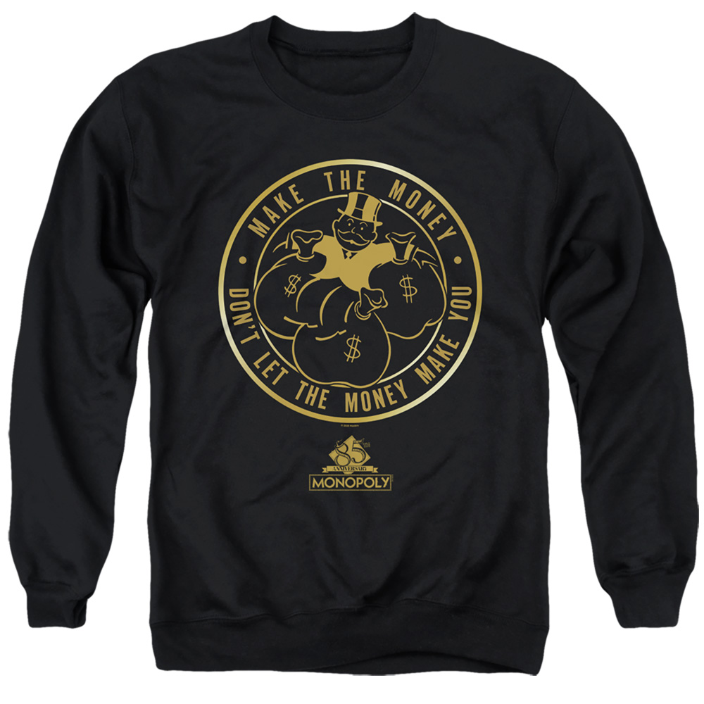 HBRO398-AS-2 Monopoly Make Adult Crewneck Sweatshirt, Black - Medium