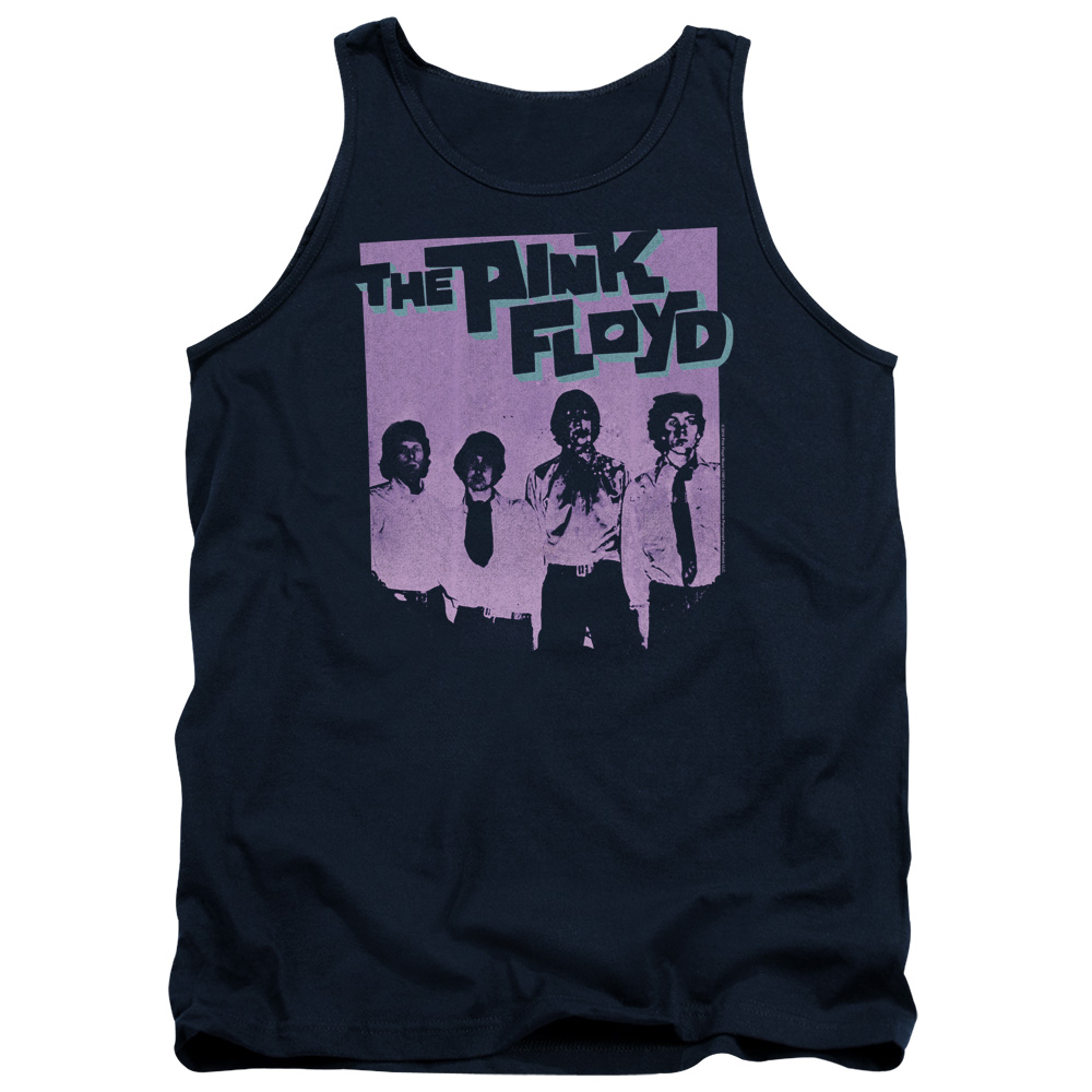 PERRY268-TK-1 Pink Floyd Paint Box Adult Tank Top, Navy - Small