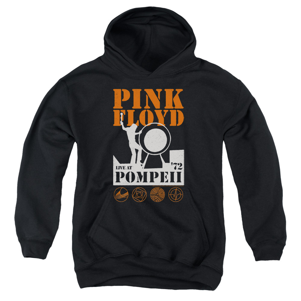 PERRY269-YFTH-2 Pink Floyd Pompeii Youth Hooded Sweatshirt, Black - Medium