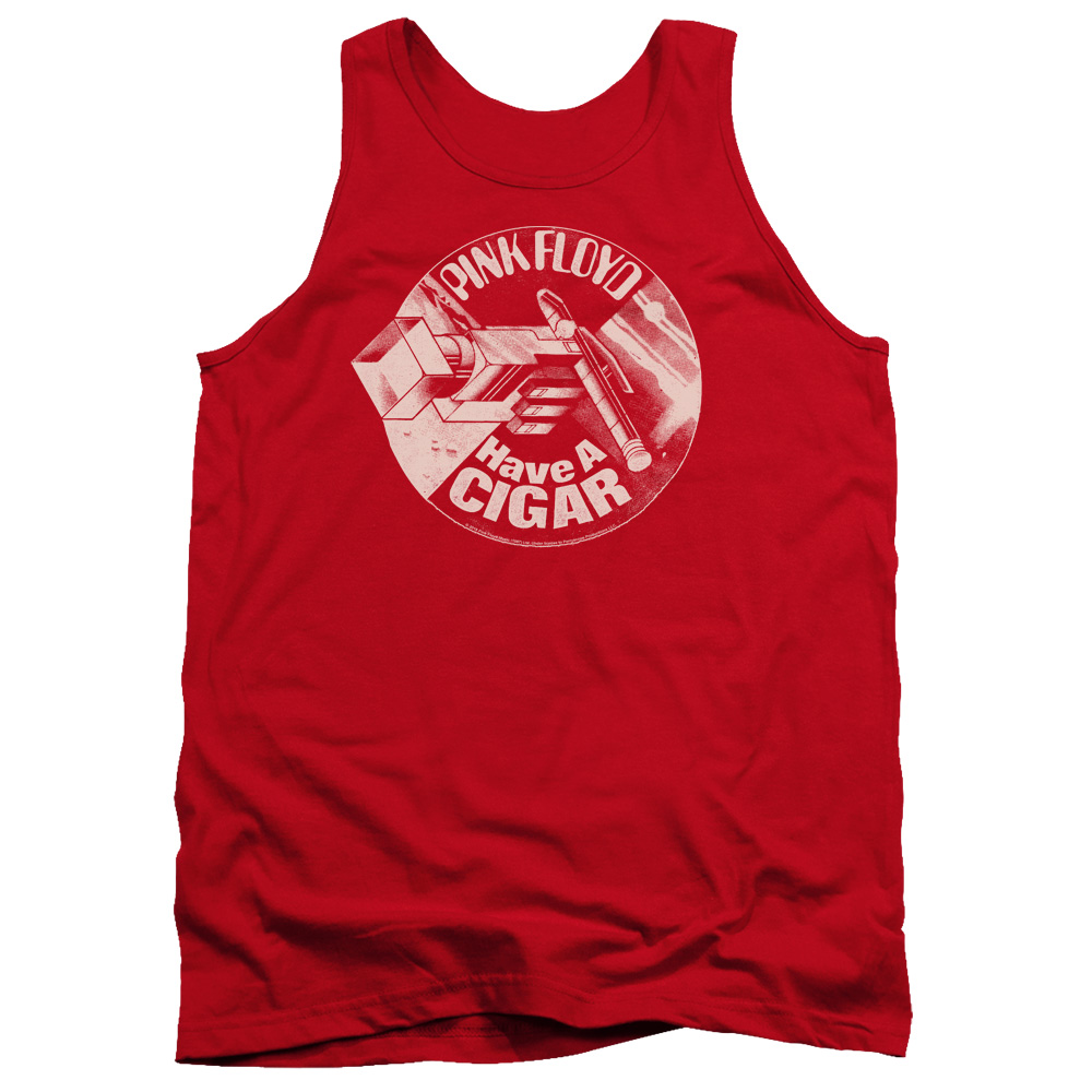 PERRY272-TK-2 Pink Floyd Just A Cigar Adult Tank Top, Red - Medium