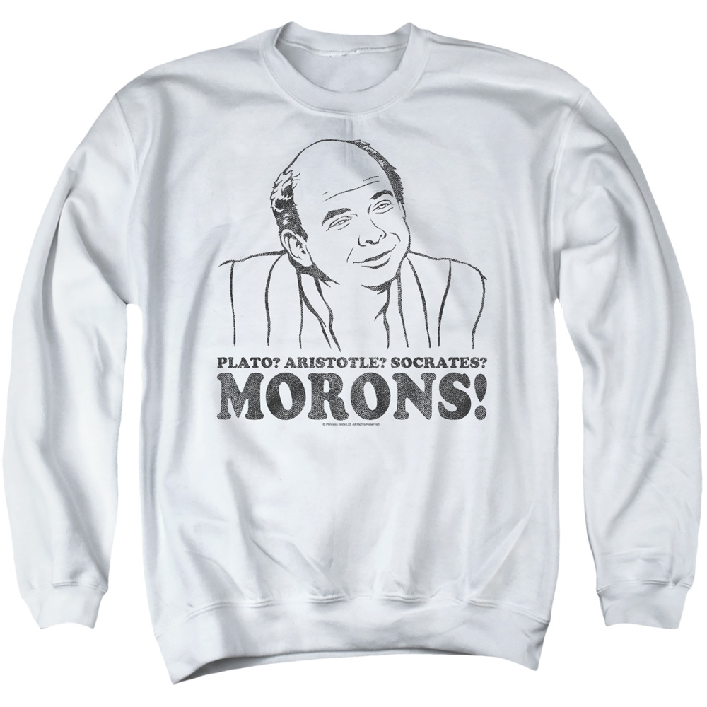 PB121L-AS-2 Princess Bride Morons Adult Crewneck Sweatshirt, White - Medium