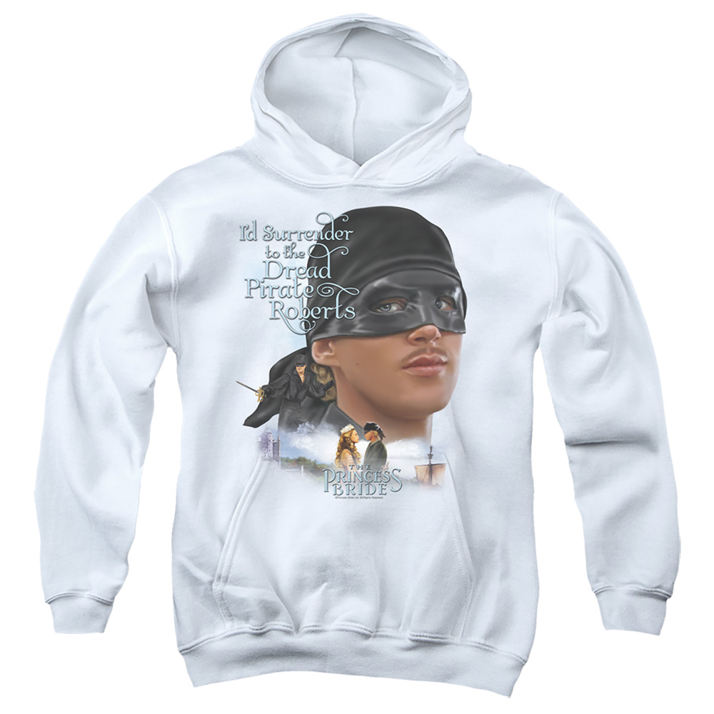 PB158B-YFTH-4 Princess Bride Surrender Youth Hooded Sweatshirt, White - Extra Large
