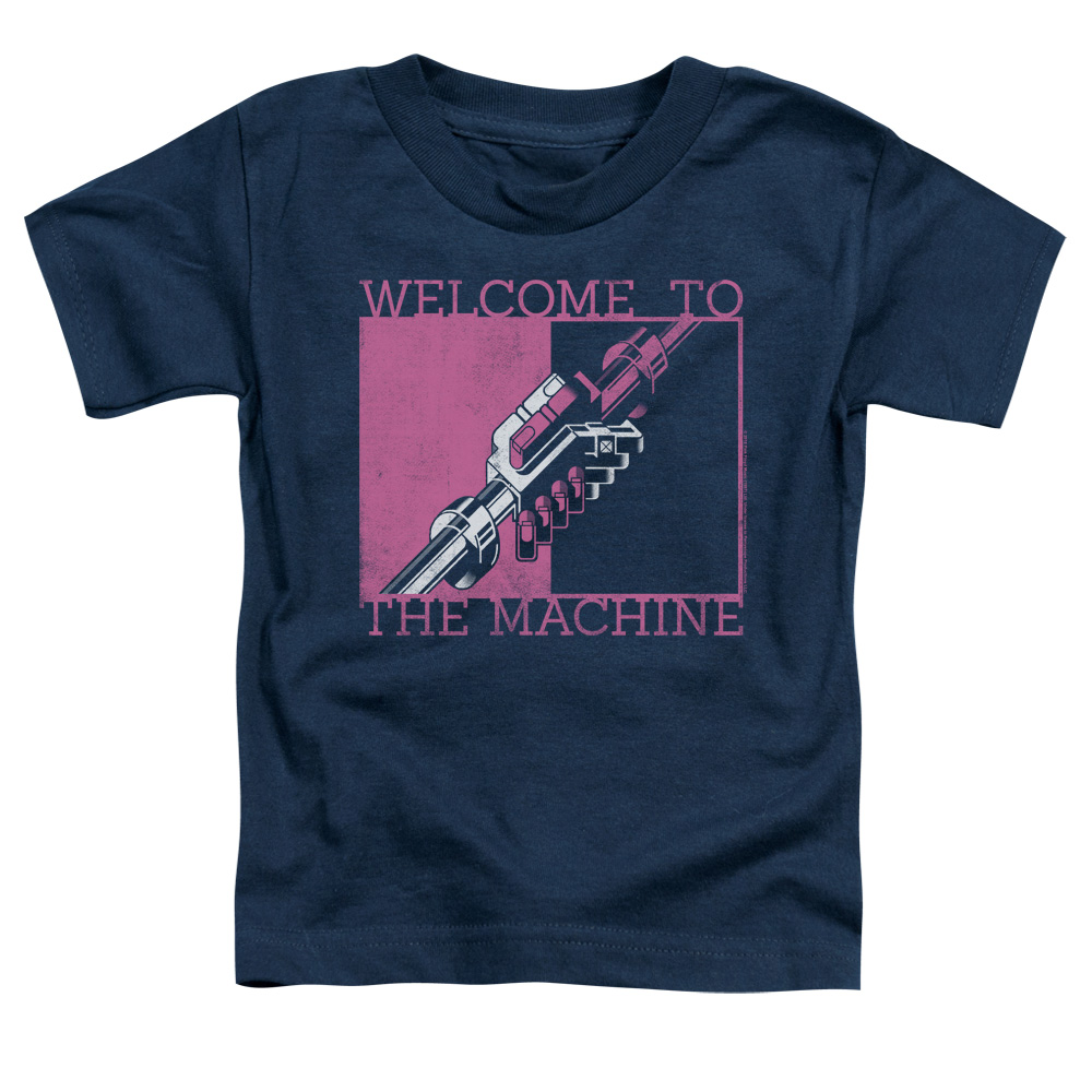 PERRY273-TT-3 Pink Floyd Welcome to The Machine Toddler Short Sleeve T-Shirt, Navy - Large 4T