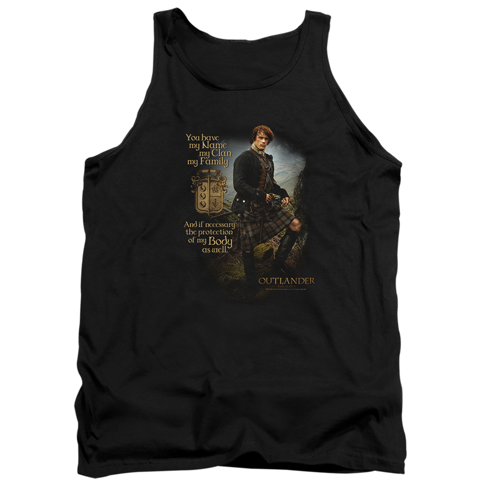 SONYT117-TK-2 Outlander Jamies Declaration Adult Tank Top, Black - Medium