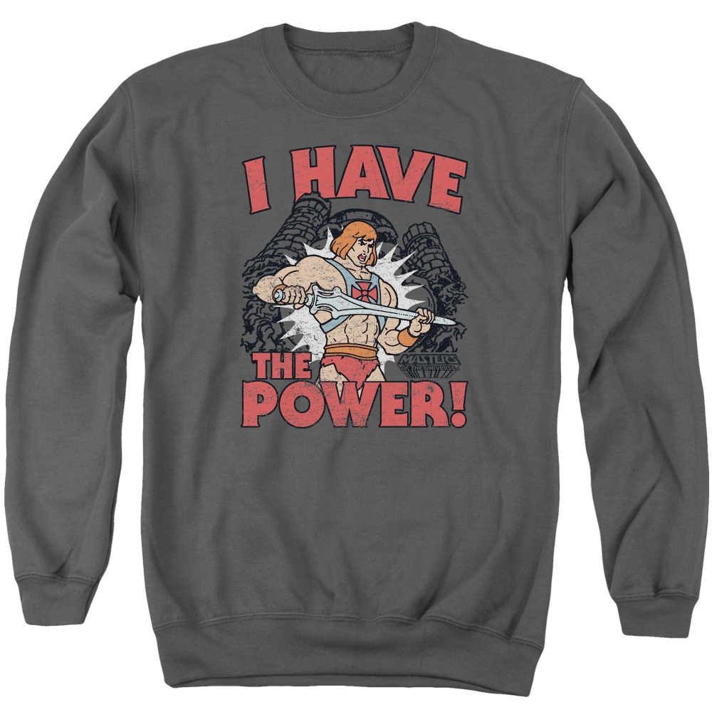 DRM103B-AS-4 Masters of The Universe I Have The Power Adult Crewneck Sweatshirt, Charcoal - Extra Large