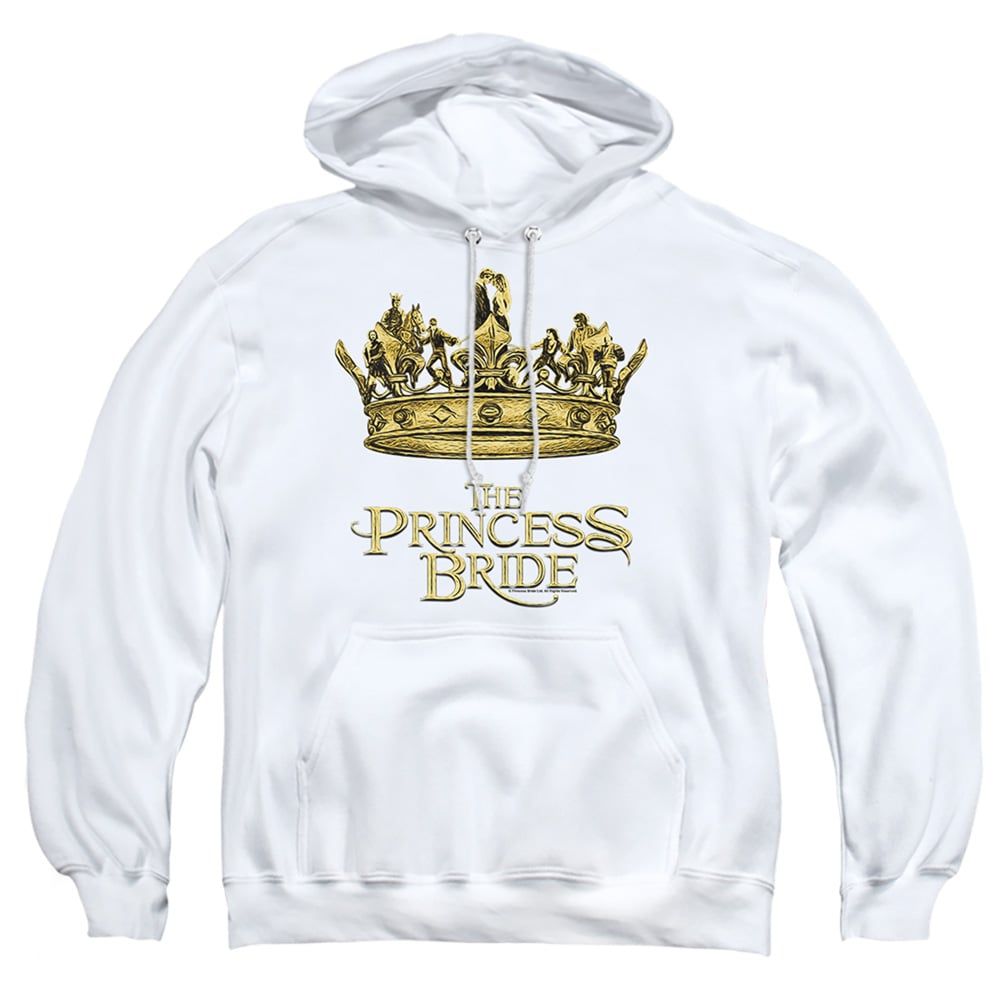 PB153I-AFTH-5 Princess Bride Crown Adult Pullover Hoodie, White - 2X