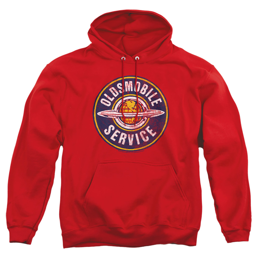 OLS101-AFTH-5 Oldsmobile Vintage Service Adult Pullover Hoodie, Red - 2X