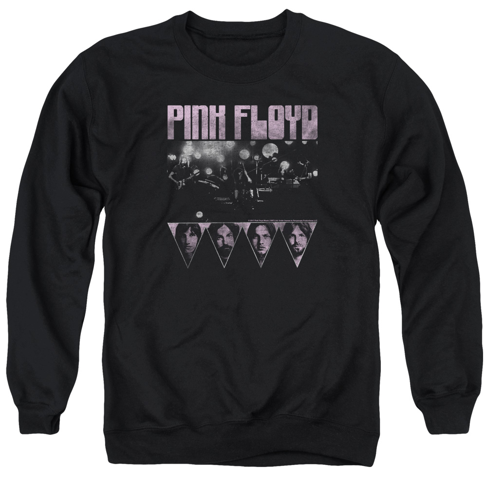PERRY187-AS-2 Pink Floyd Pink Four Adult Crewneck Sweatshirt, Black - Medium