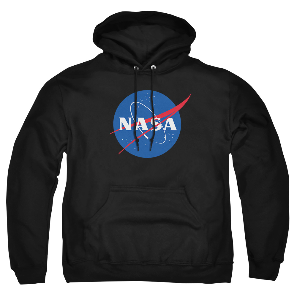 NASA100-AFTH-2 Nasa Meatball Logo Adult Pullover Hoodie, Black - Medium