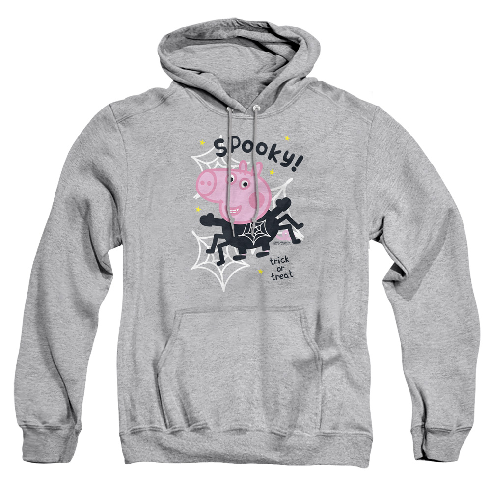 HBRO1463-AFTH-5 Peppa Pig George Spider Adult Pullover Hoodie, Athletic Heather - 2X