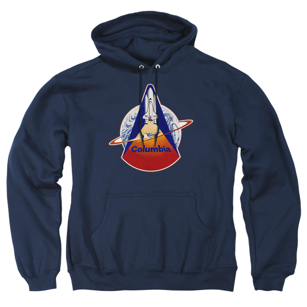 NASA103-AFTH-2 Nasa STS 1 Mission Patch Adult Pullover Hoodie, Navy - Medium