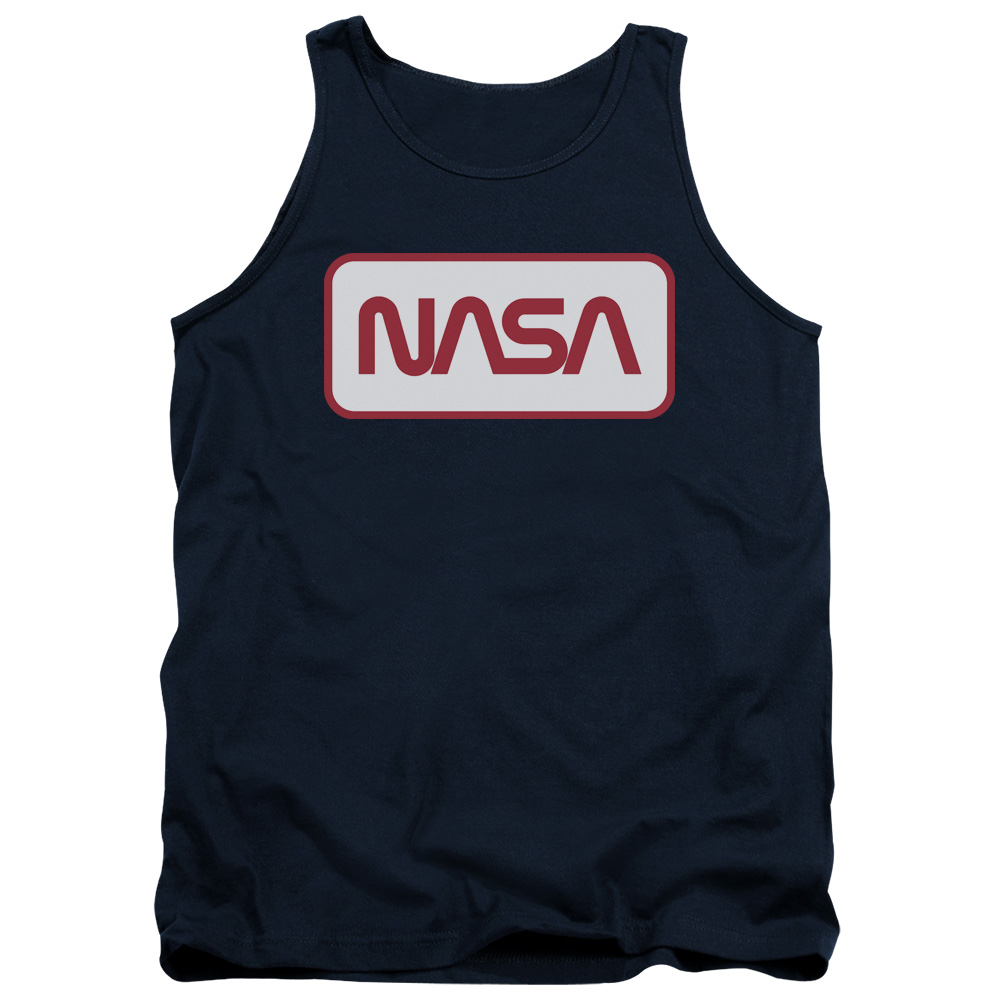 NASA110-TK-4 Nasa Rectangular Worm Logo Adult Tank Top, Navy - Extra Large