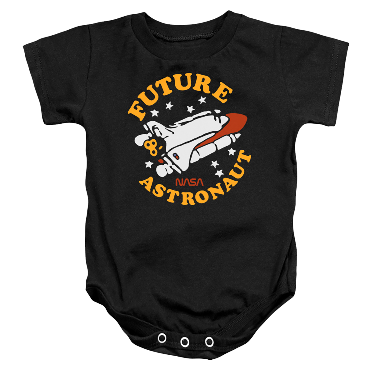 NASA125-SS-2 Nasa Future Astronaut Infant Snapsuit, Black - Medium - 12 Month