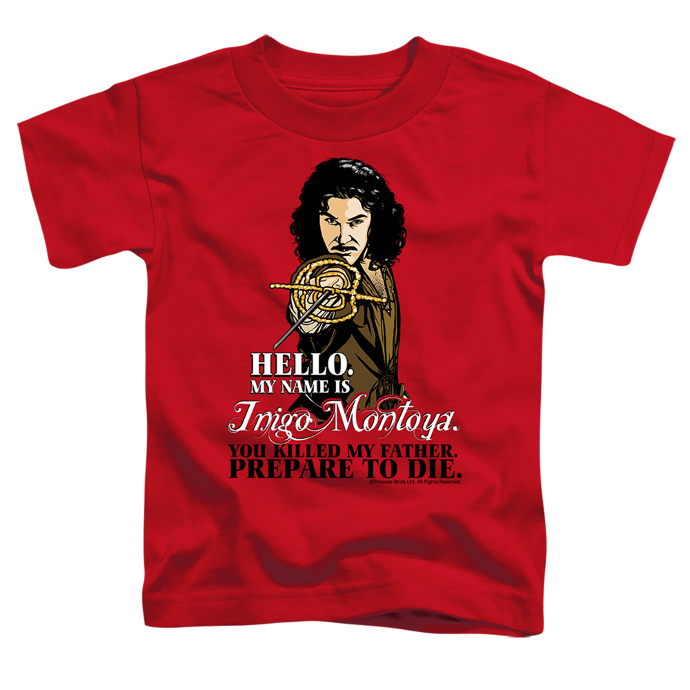 PB103C-TT-2 Princess Bride Hello Toddler Short Sleeve T-Shirt, Red - Medium 3T