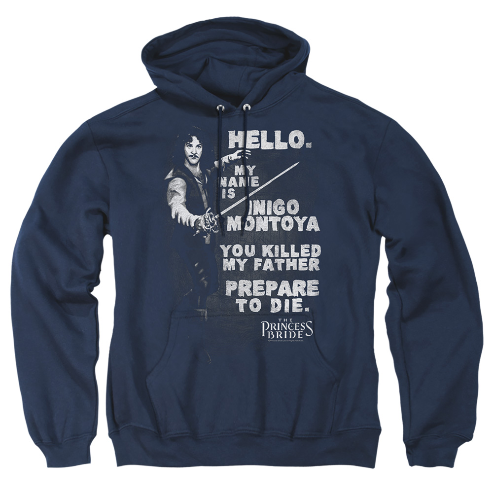PB125G-AFTH-4 Princess Bride Hello Again Adult Pullover Hoodie, Navy - Extra Large