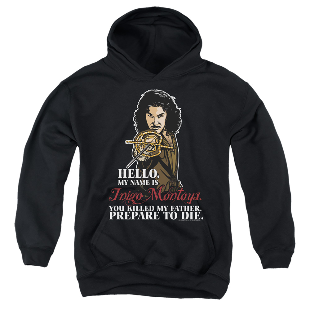 PB103F-YFTH-4 Princess Bride Hello Youth Hooded Sweatshirt, Black - Extra Large