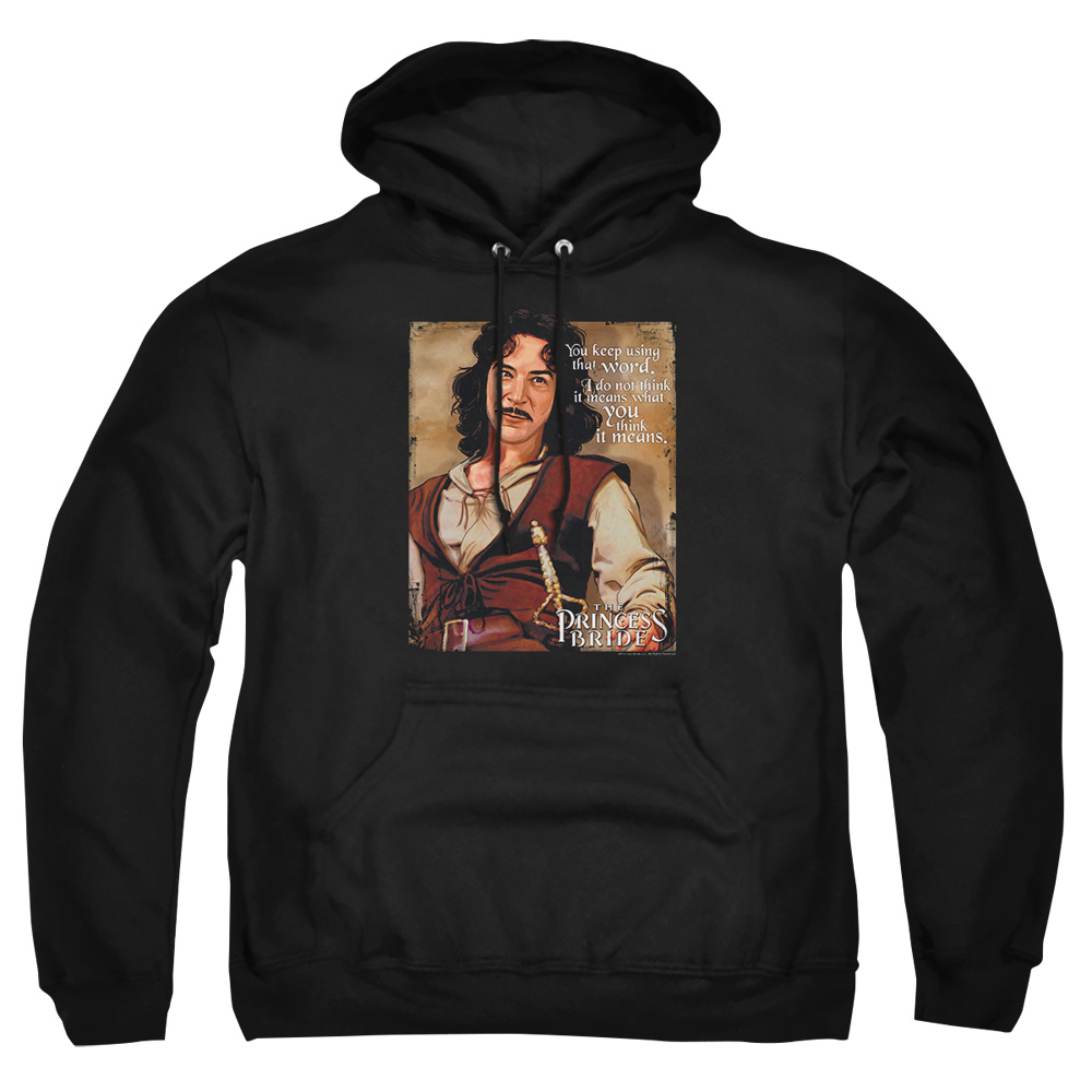 PB159-AFTH-8 Princess Bride Word Adult Pullover Hoodie, Black - 5X