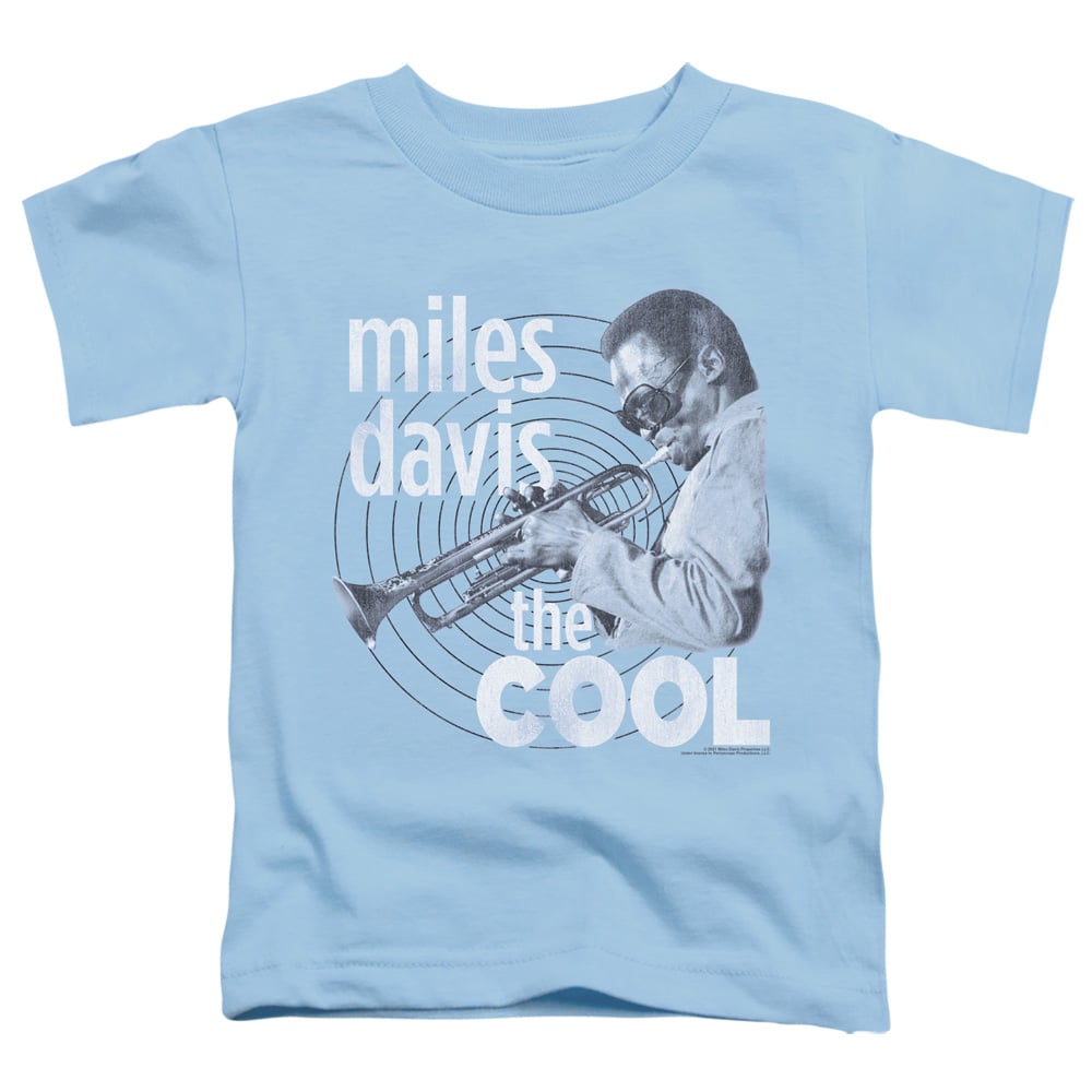 PERRY317-TT-2 Miles Davis The Cool Toddler Short Sleeve T-Shirt, Light Blue - Medium 3T