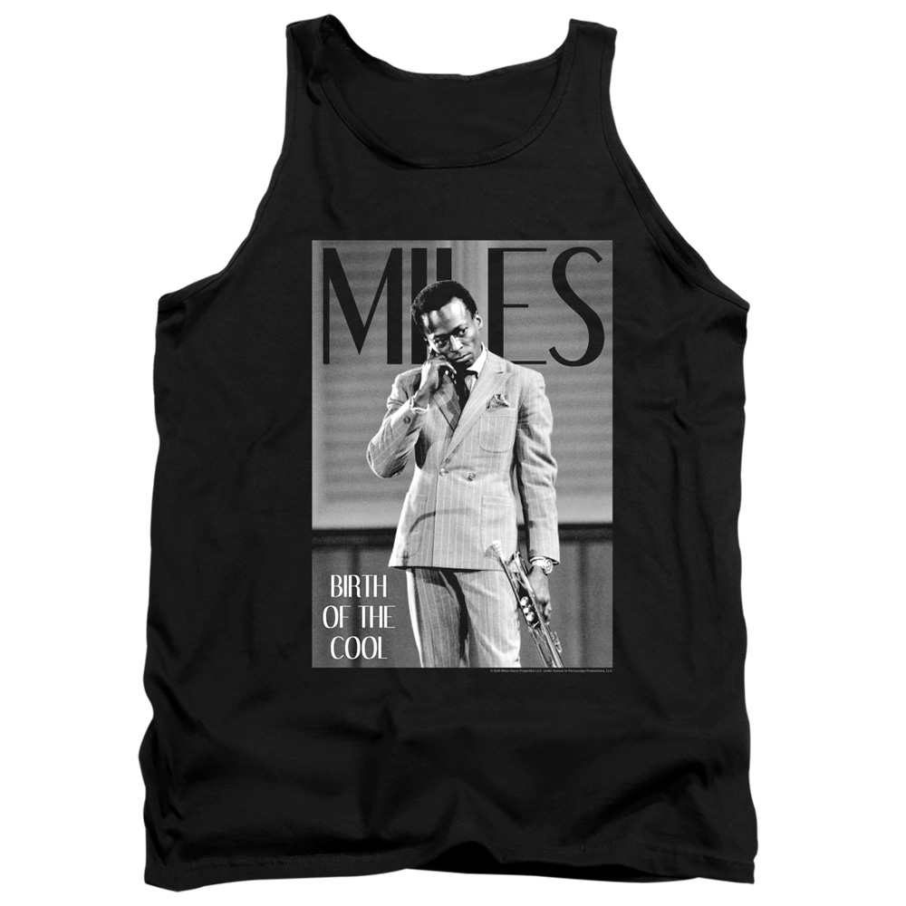 PERRY322-TK-2 Miles Davis Simply Cool Adult Tank Top, Black - Medium