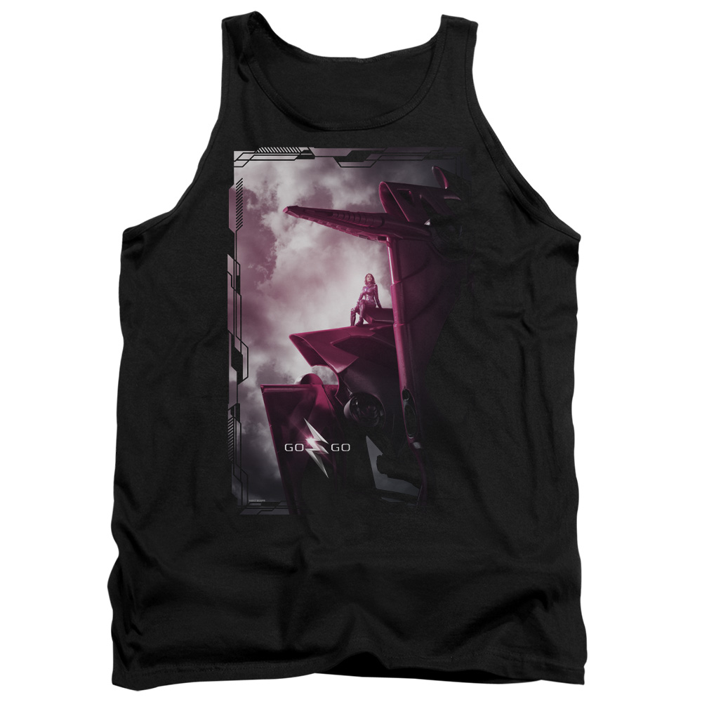 PWR3031-TK-5 Power Rangers Pink Zord Poster Adult Tank Top, Black - 2X