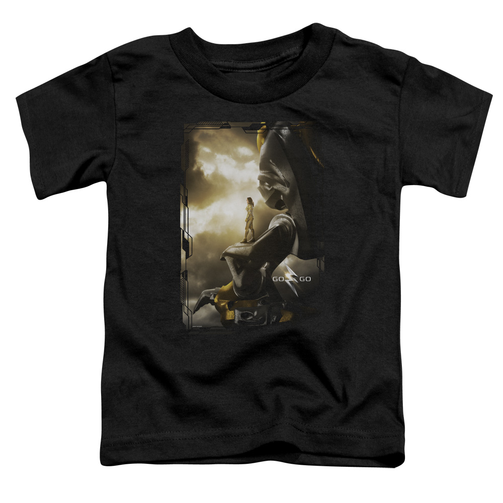 PWR3032-TT-2 Power Rangers Yellow Zord Poster Toddler Short Sleeve T-Shirt, Black - Medium 3T