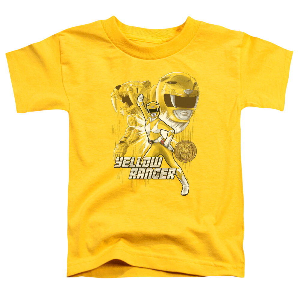 PWR198-TT-1 Power Rangers Yellow Ranger Toddler Short Sleeve T-Shirt, Yellow - Small 2T