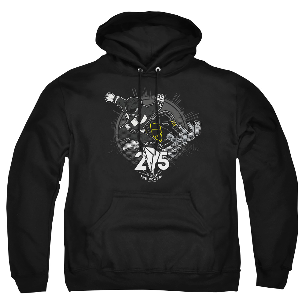 PWR4019-AFTH-2 Power Rangers Black 25 Adult Pullover Hoodie, Black - Medium