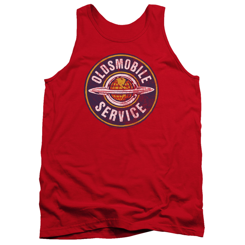 OLS101-TK-2 Oldsmobile Vintage Service Adult Tank Top, Red - Medium