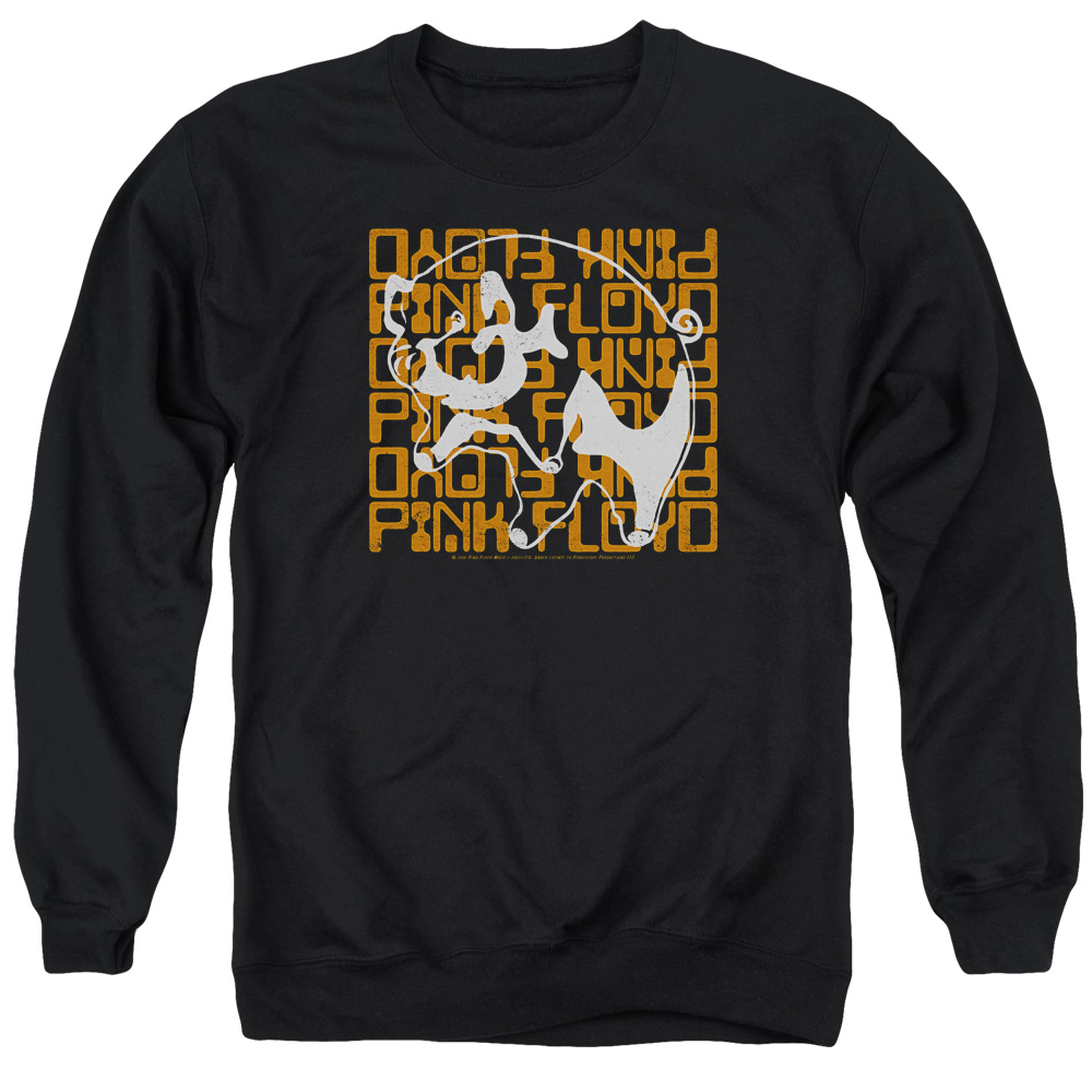 PERRY135-AS-2 Pink Floyd Pig Adult Crewneck Sweatshirt, Black - Medium