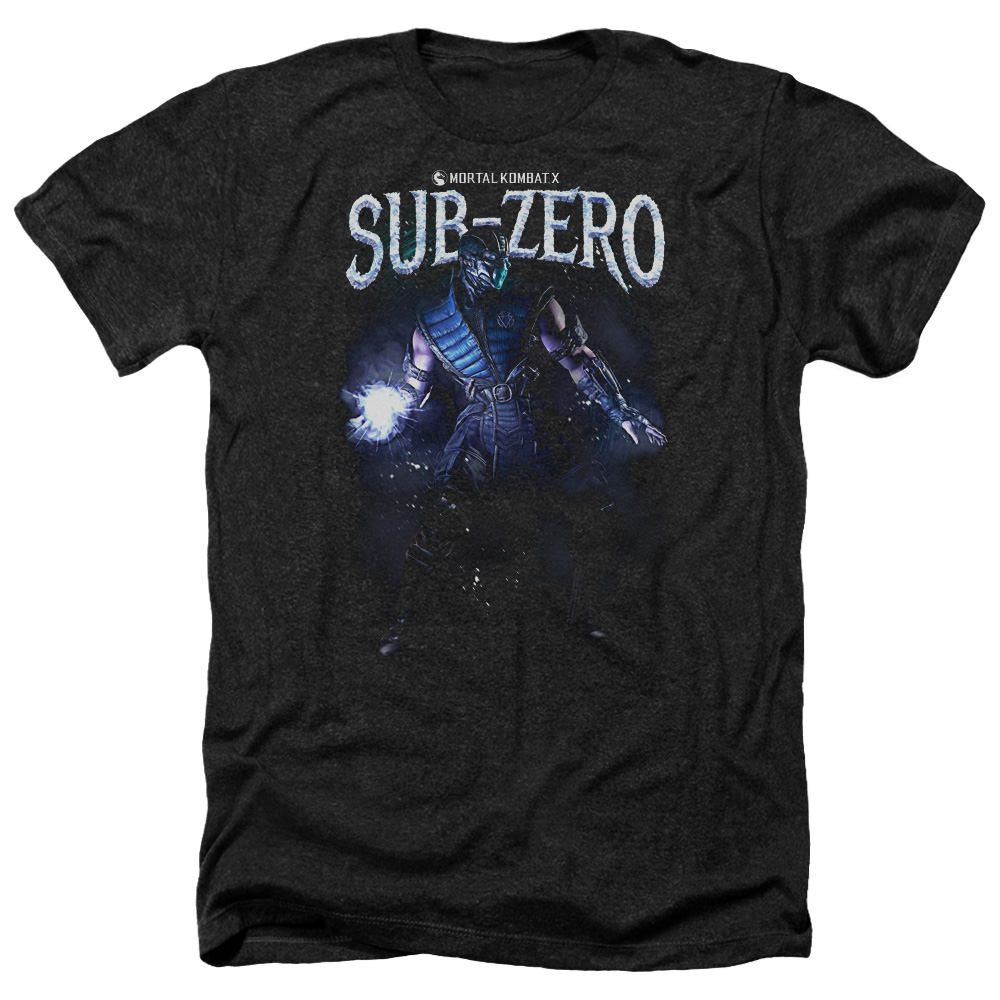 WBM523-HA-4 Mortal Kombat Sub-Zero Adult Regular Fit Heather Short Sleeve T-Shirt, Charcoal - Extra Large -  Trevco Sportswear