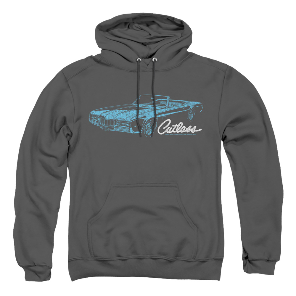 OLS110-AFTH-2 Oldsmobile 68 Cutlass Adult Pullover Hoodie, Charcoal - Medium