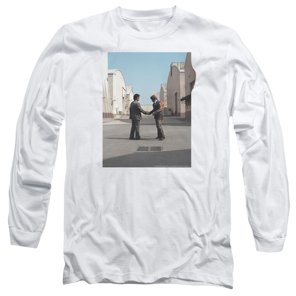 PERRY117-AL-5 Pink Floyd Wish You Were Here Adult Long Sleeve T-Shirt, White - 2X
