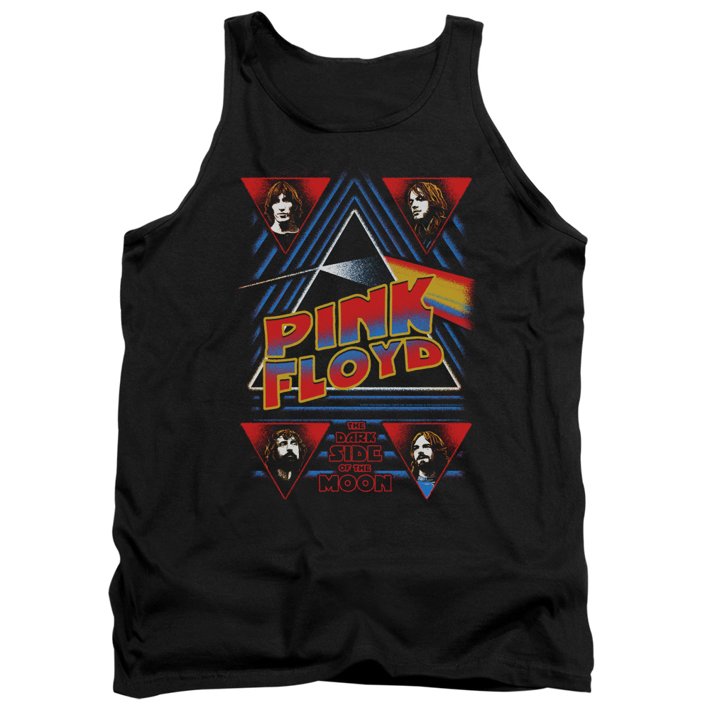PERRY184-TK-5 Pink Floyd Dark Side Adult Tank Top, Black - 2X