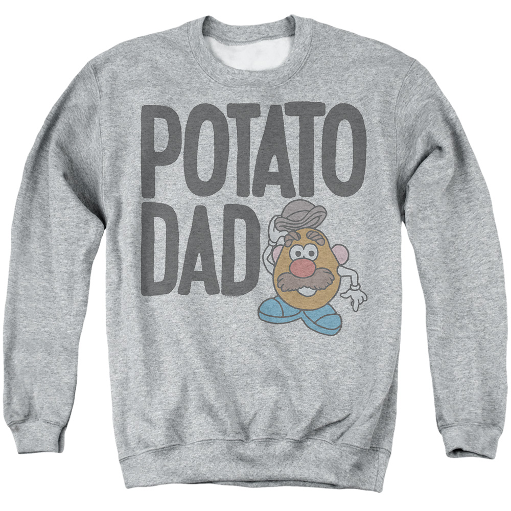 HBRO1225-AS-2 Mr Potato Head Potato Dad Adult Crewneck Sweatshirt, Athletic Heather - Medium