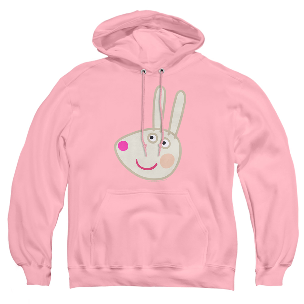 HBRO1456-AFTH-2 Peppa Pig Rebecca Rabbit Face Adult Pullover Hoodie, Pink - Medium