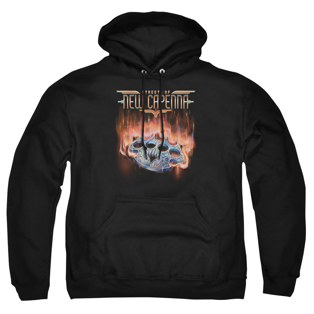 HBRO1191-AFTH-2 Magic The Gathering Burning Knuckles with Logo Adult Pullover Hoodie, Black - Medium