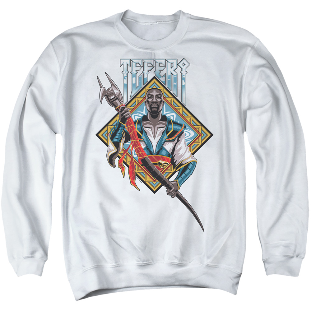 HBRO644-AS-2 Magic The Gathering Teferi Adult Crewneck Sweatshirt, White - Medium