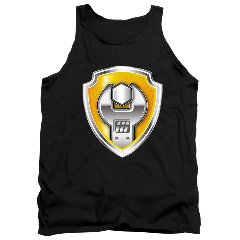 NICK716-TK-2 Paw Patrol Rubble Decal Adult Tank Top, Black - Medium