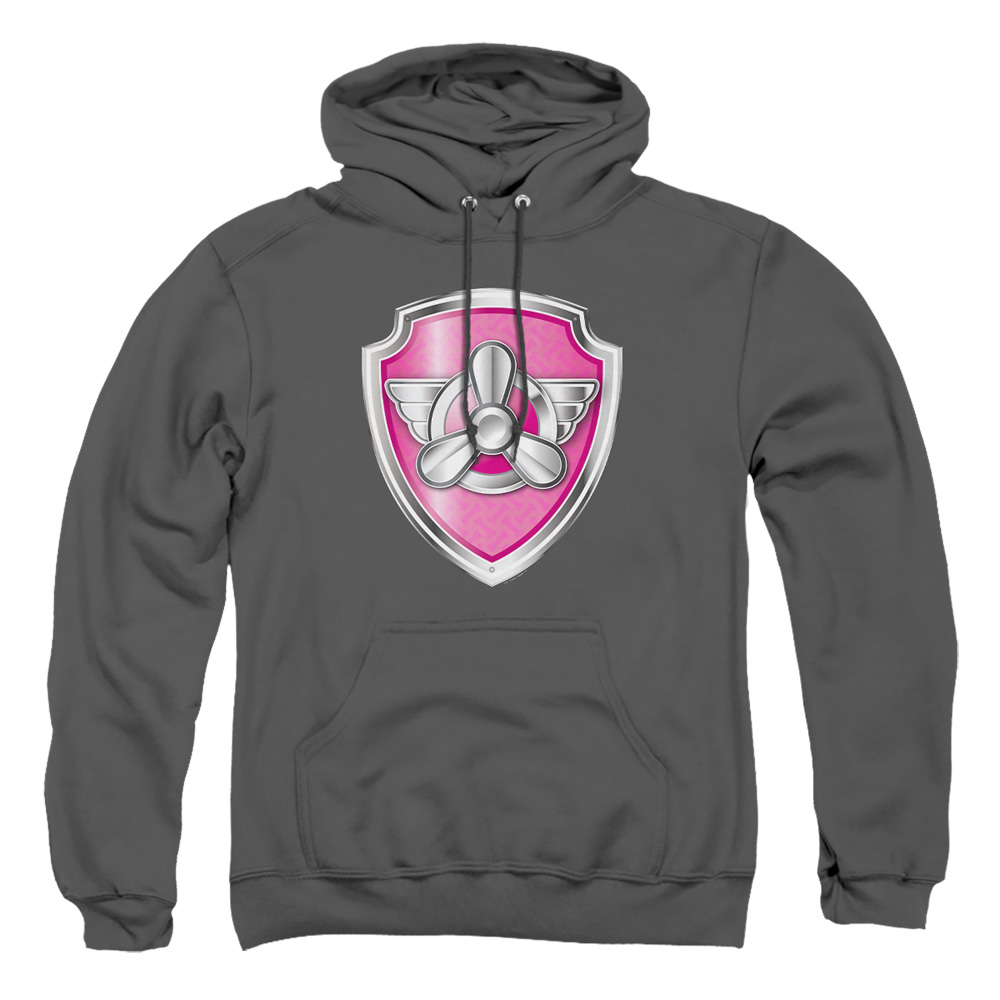 NICK719-AFTH-2 Paw Patrol Skye Decal Adult Pullover Hoodie, Charcoal - Medium